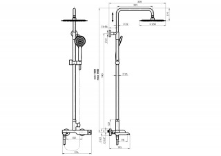 RUBINETA Tuš set Ultra-10 Hrom 625125 