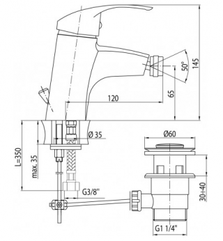 Baterija za bide Angelo 2453050 