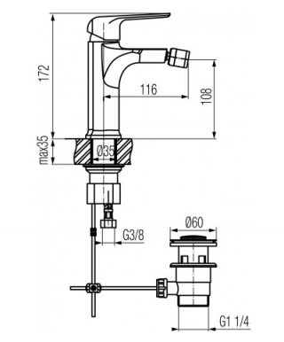 Baterija za bide Aurora 2445120 