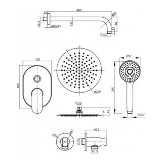 Ugradbeni tuš set Dione 2449990 