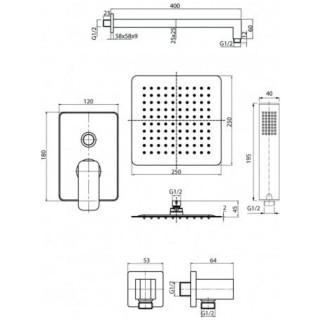 Ugradbeni tuš set Carre 2449980 