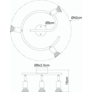 GLOBO Lampa plafon 57382-3L 3xGU10 LED 