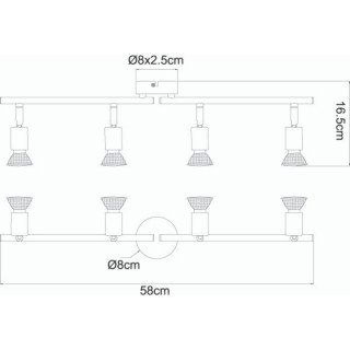 GLOBO Lampa plafon 57382-4L 4xGU10 LED 