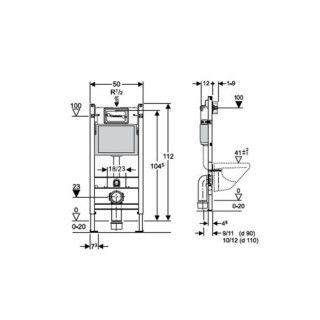 Geberit Duofix Delta Basic ugradni vodokotlić 