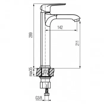 Baterija za umivaonik visoka Aurora 2445110 