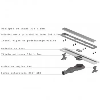 Tuš kanalica Optima 40 cm 