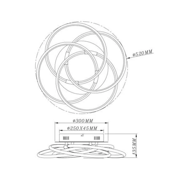 GLOBO Lampa plafon 67828-40 Al.Nikl mat 