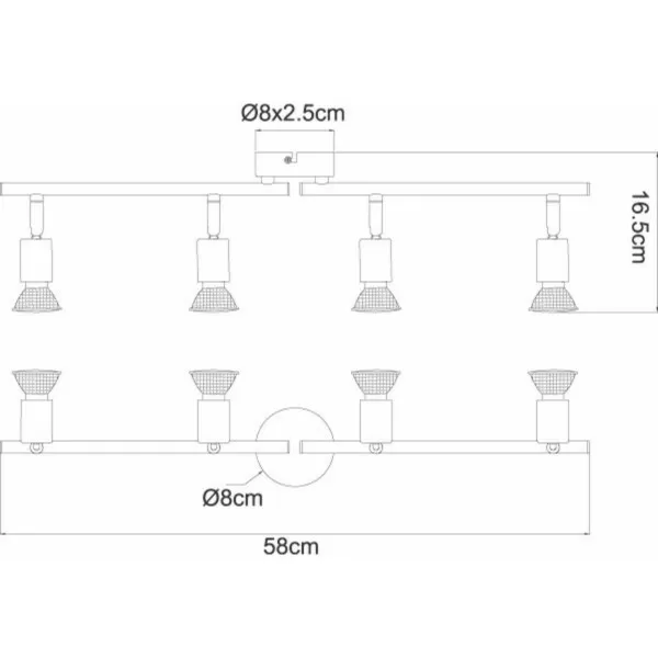 GLOBO Lampa plafon 57382-4L 4xGU10 LED 