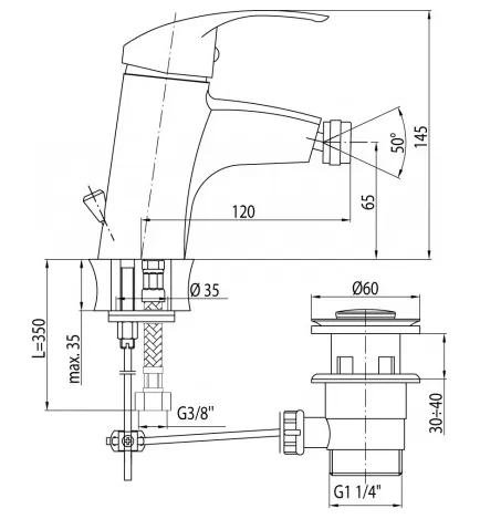 Baterija za bide Angelo 2453050 