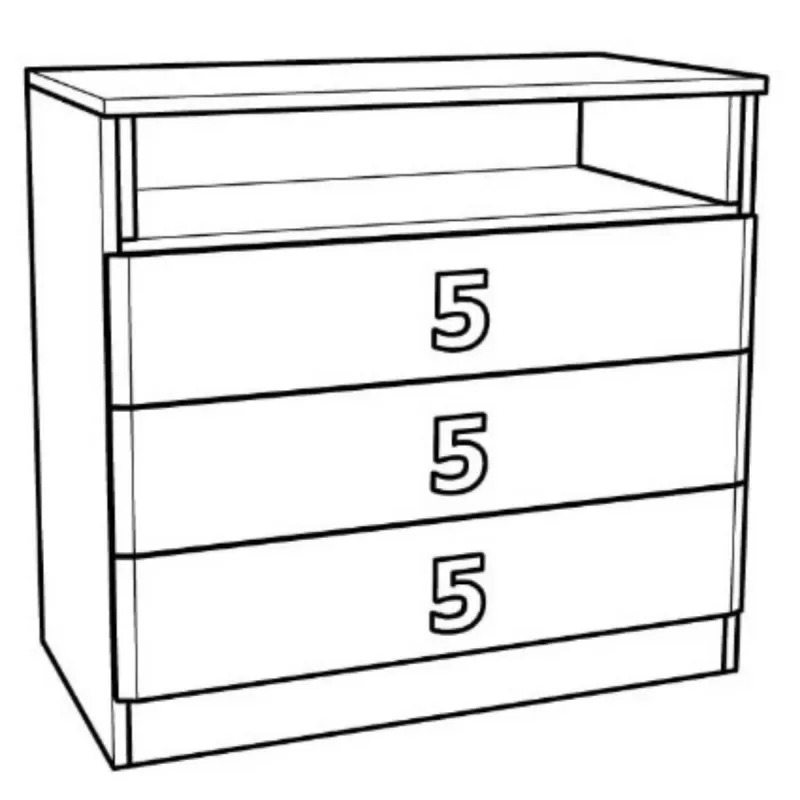 Numero komoda 3F niša Ljubičasta 