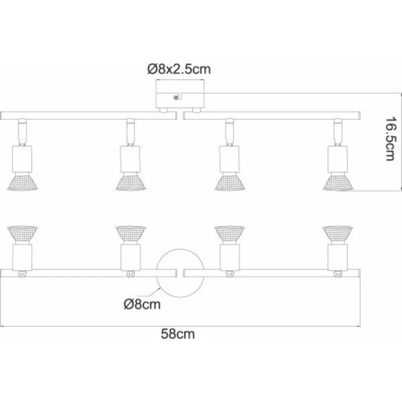 GLOBO Lampa plafon 57382-4L 4xGU10 LED 